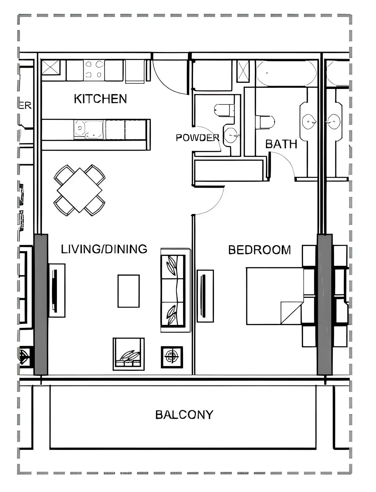 1 bedroom Apartments floor plan at Damac Hills - Artesia