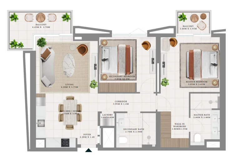 2 bedroom Apartments floor plan at Hillsedge