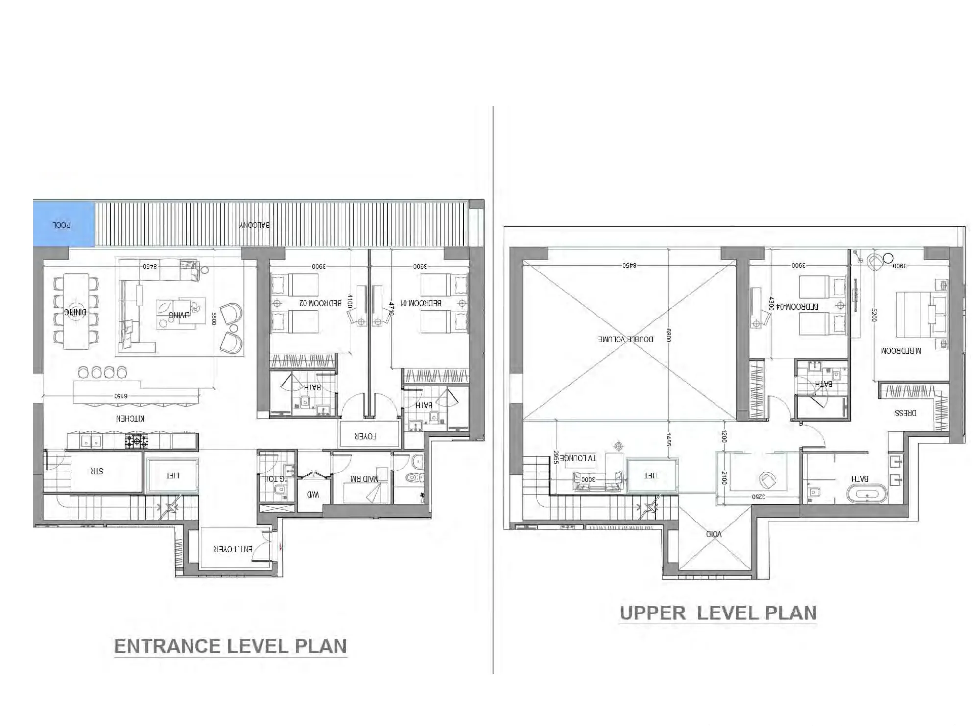 4 bedroom Duplex floor plan at Avior