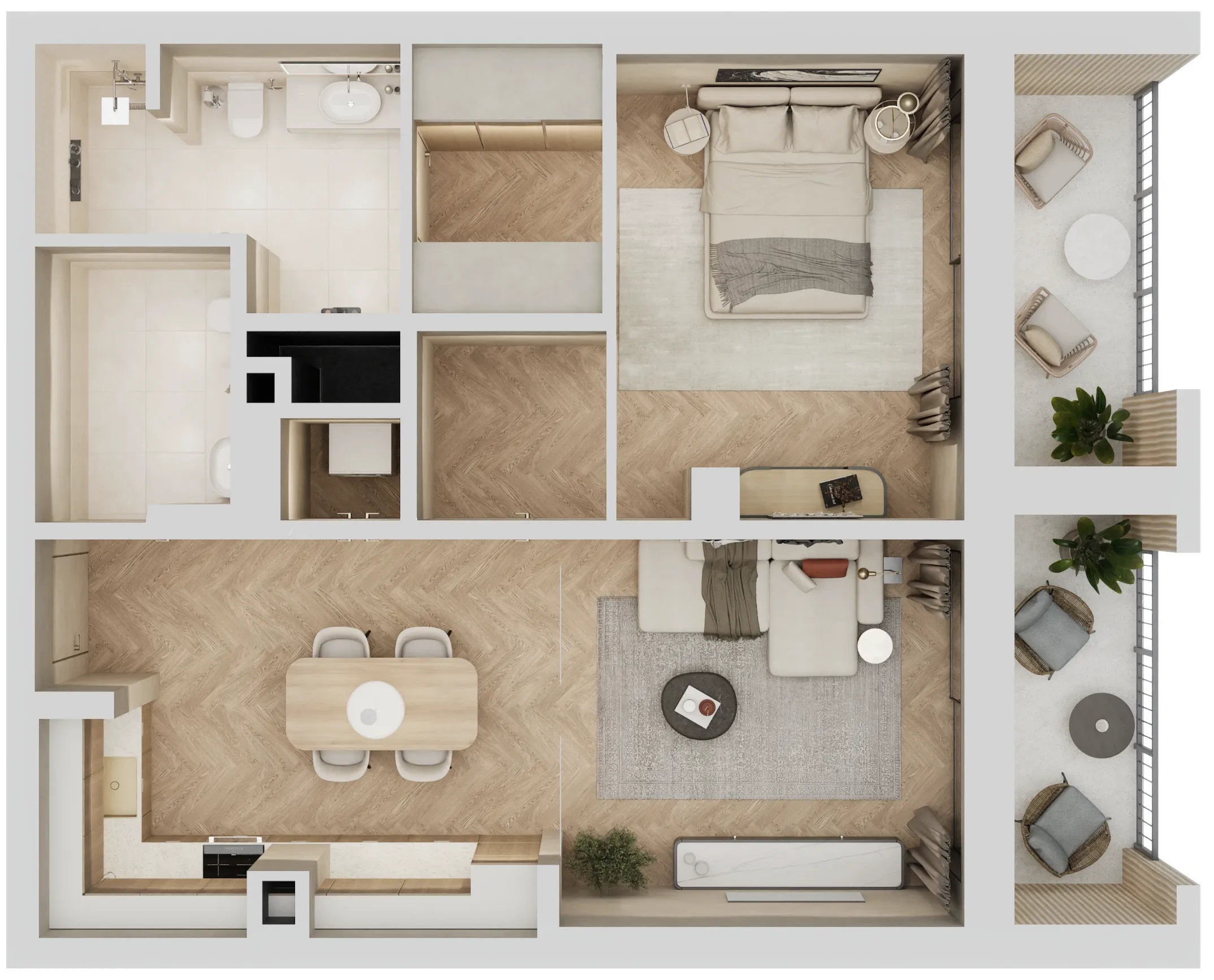 1 bedroom Apartments floor plan at Arisha Terraces