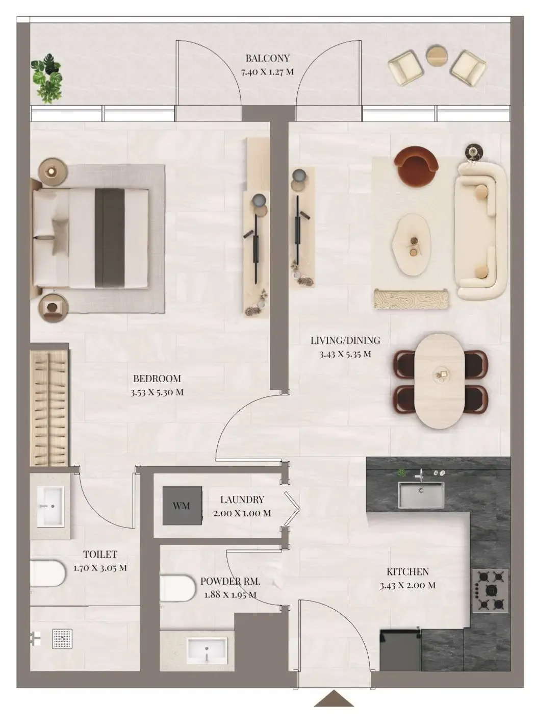 1 bedroom Apartments floor plan at Rivo