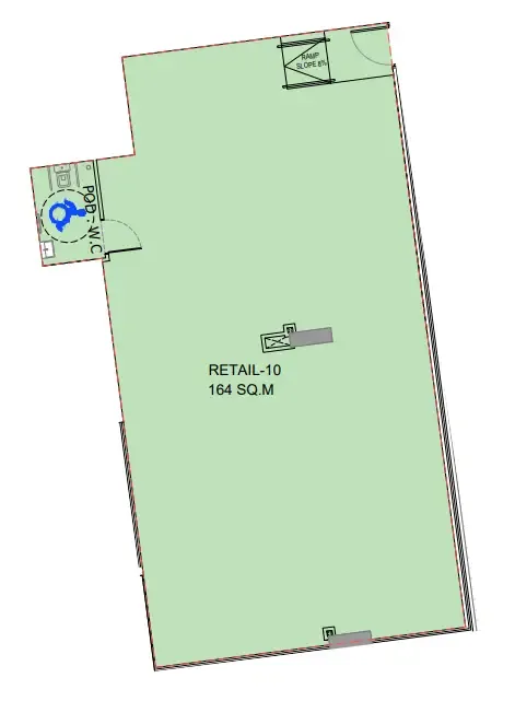  bedroom Retail floor plan at One by Binghatti
