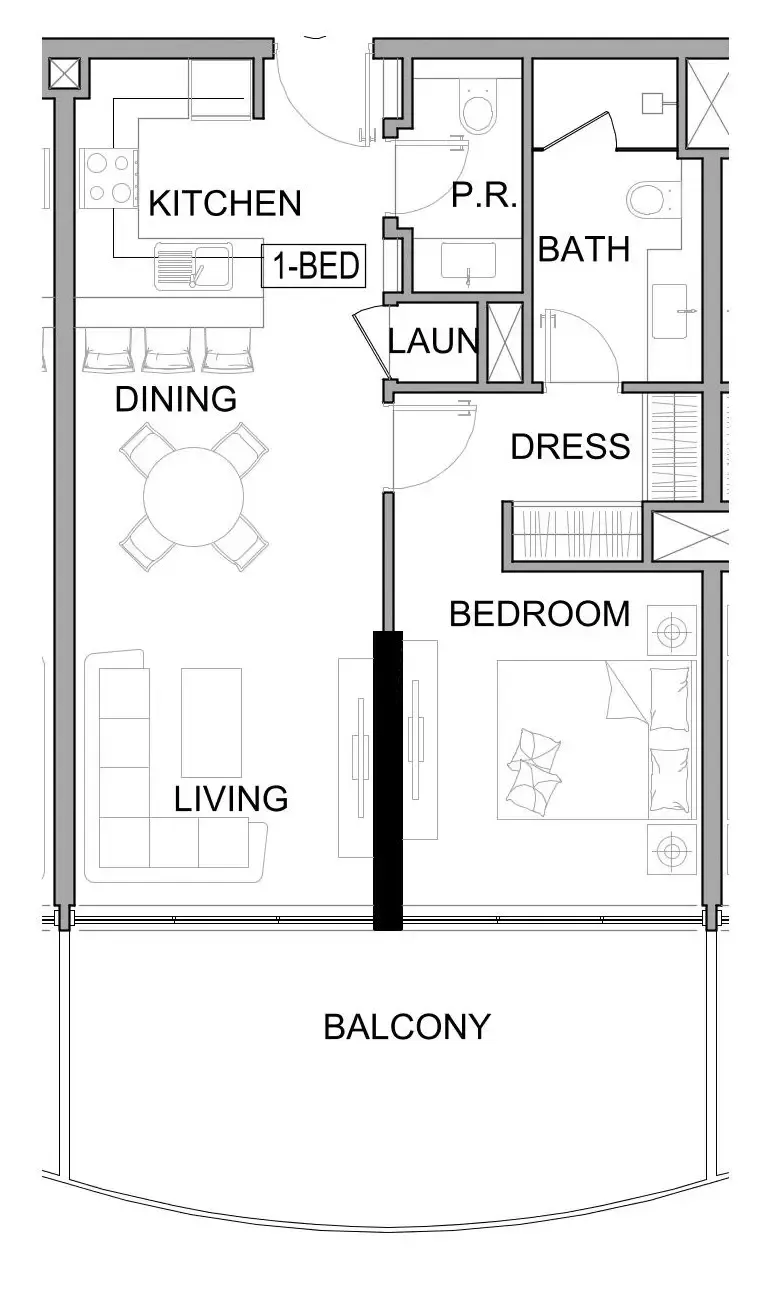 1 bedroom Apartments floor plan at Damac Lagoons Views Phase 3