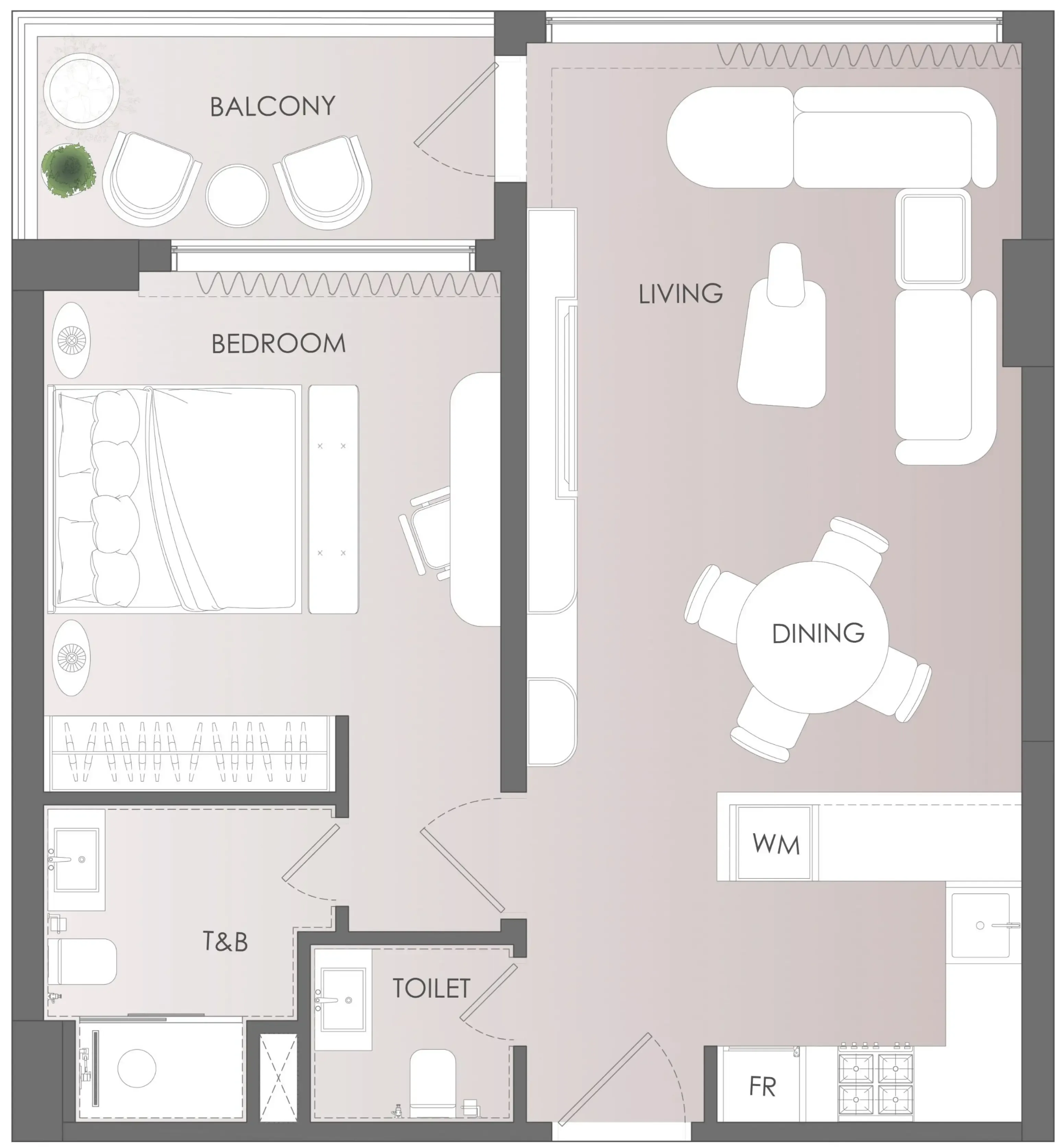 1 bedroom Apartments floor plan at Novara Residence