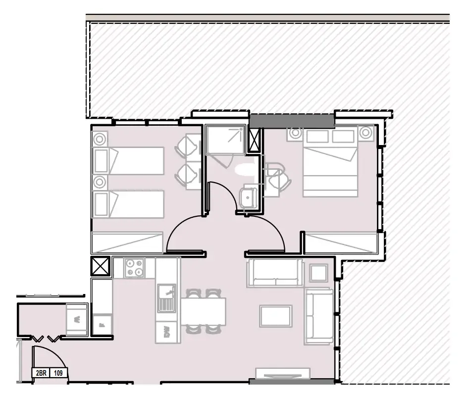 2 bedroom Apartments floor plan at Verdana III