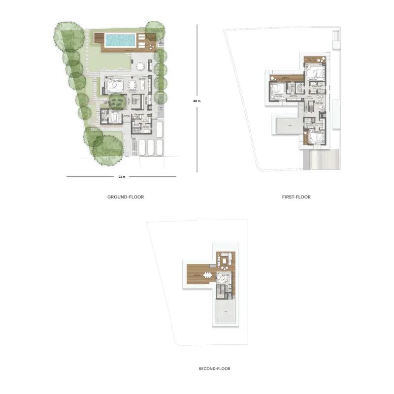 4.5 bedroom Villa floor plan at Sha Residence Emirates