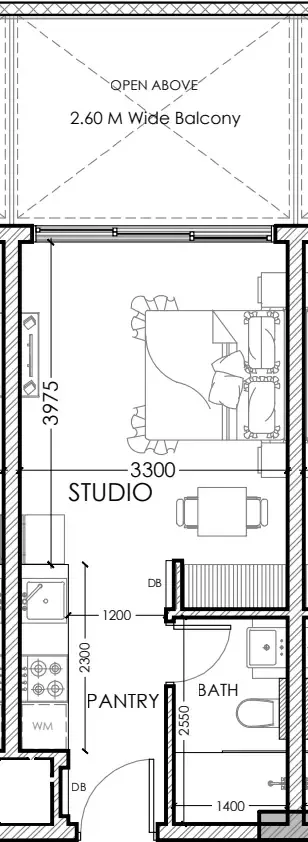 0 bedroom Apartments floor plan at Al Haseen Residences 5