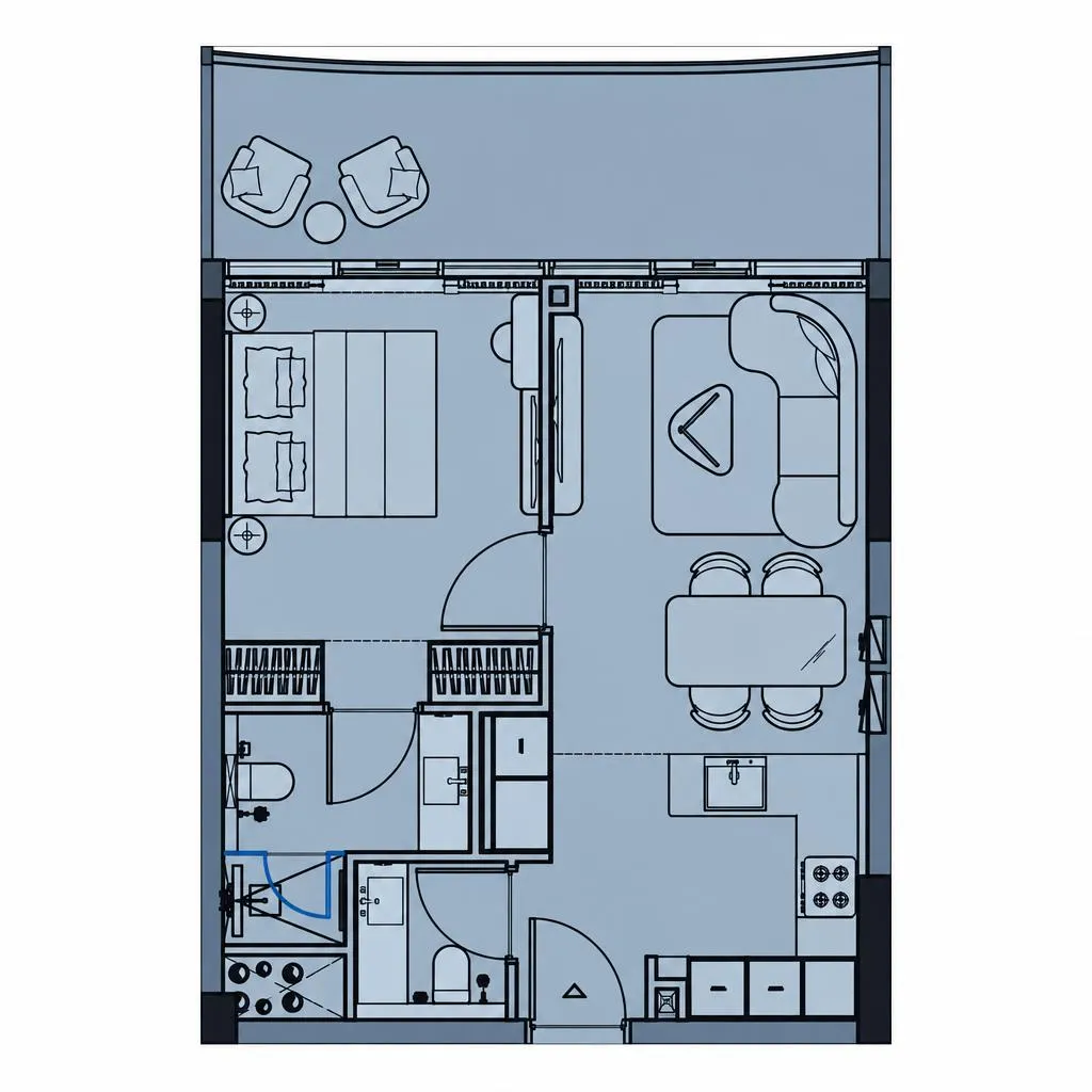 1 bedroom Apartments floor plan at Rabdan Avenue