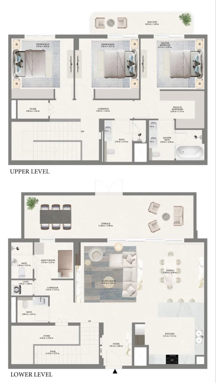 3 bedroom Townhouse floor plan at Pier Point