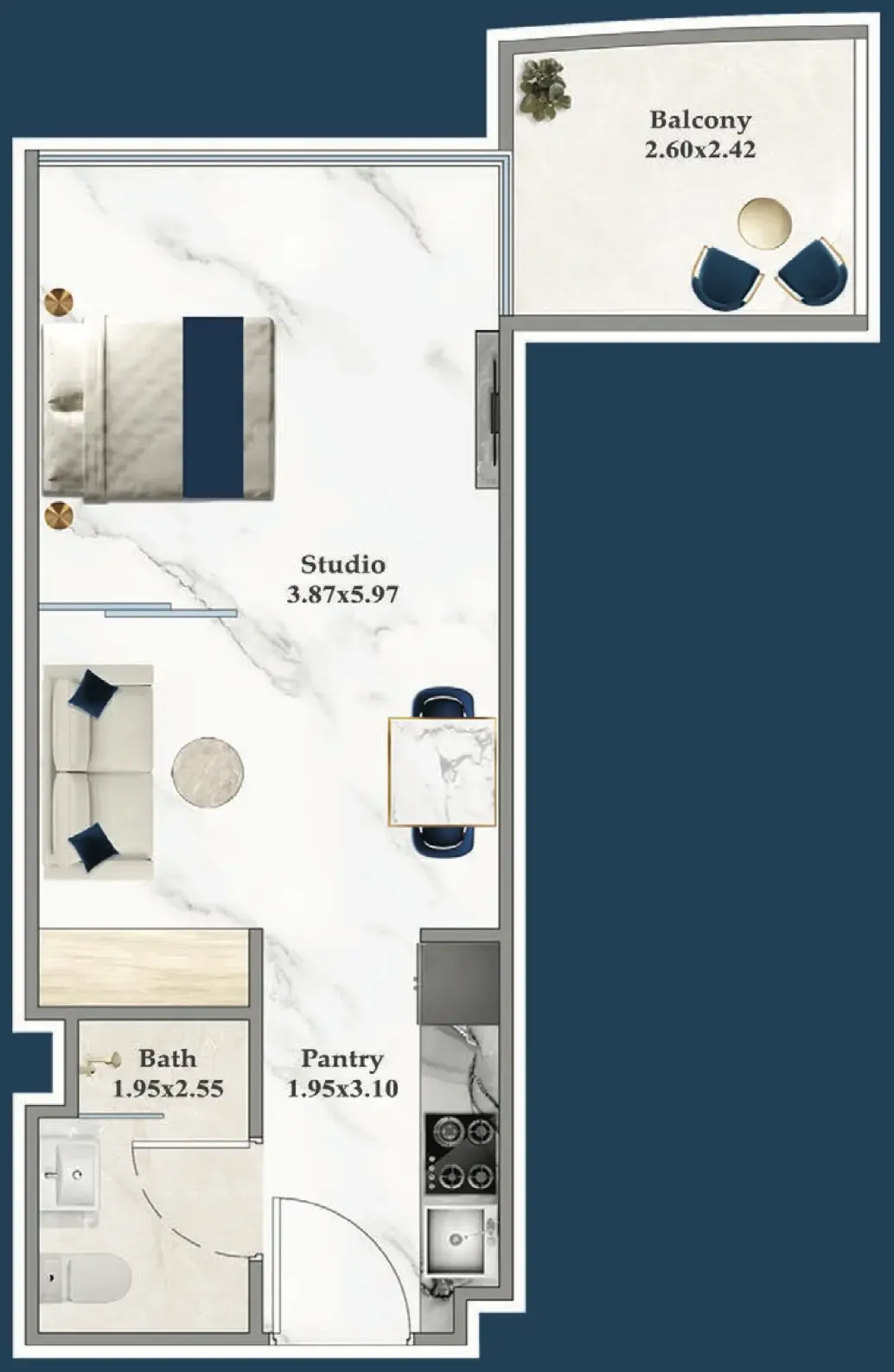 0 bedroom Apartments floor plan at Serenz