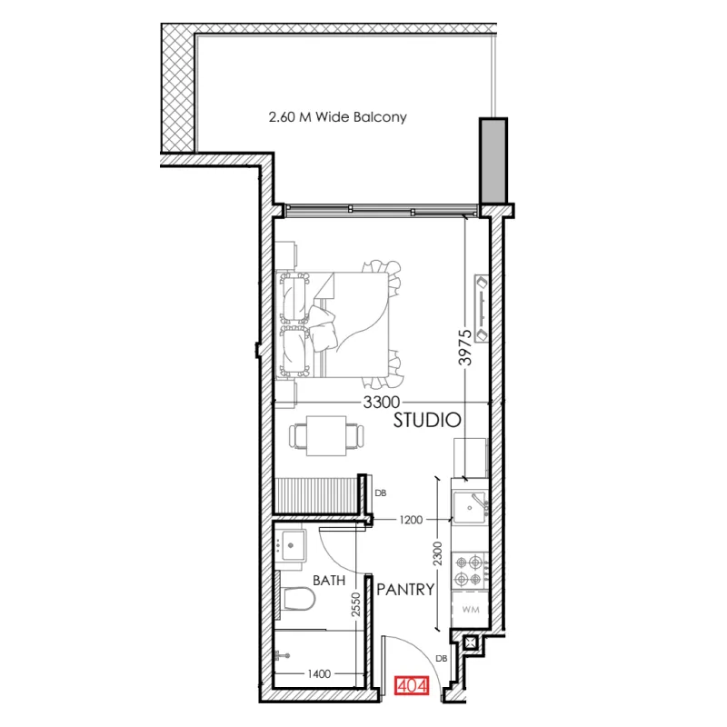 0 bedroom Apartments floor plan at Al Haseen Residences 5