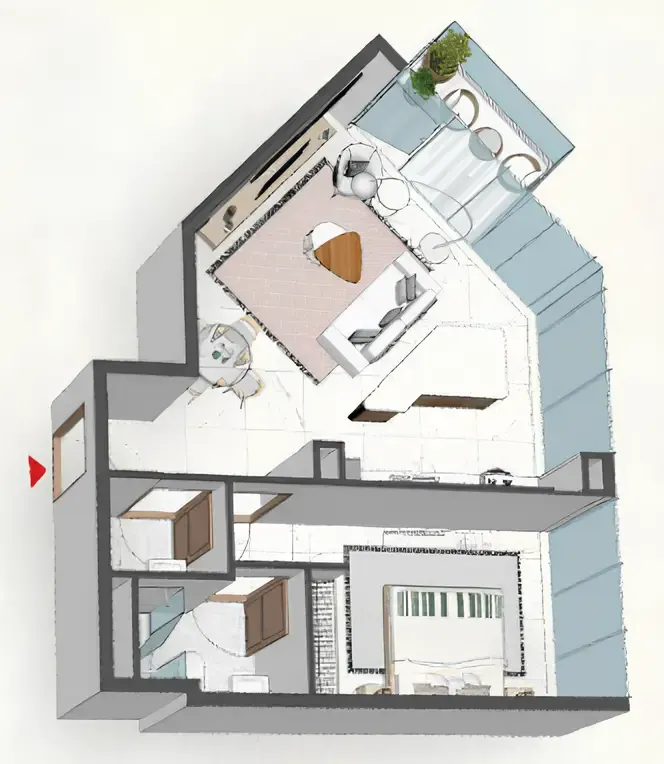 1 bedroom Apartments floor plan at Comfort by Roof