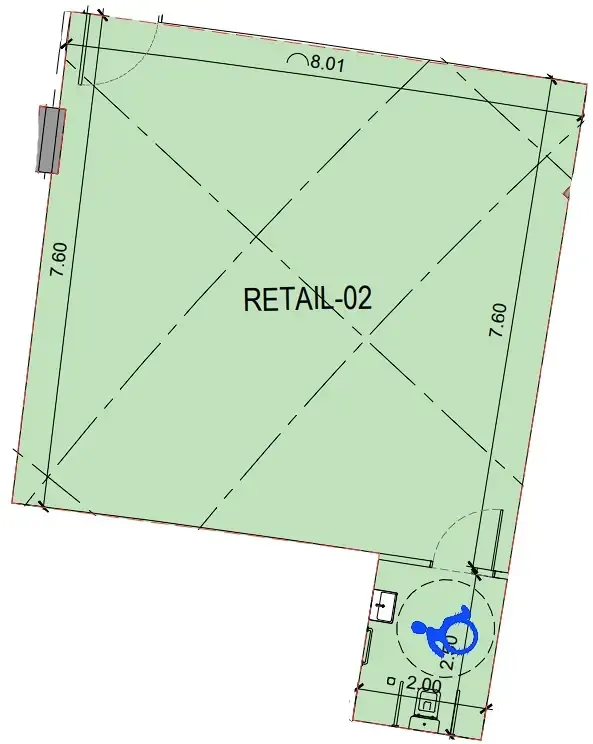  bedroom Retail floor plan at Binghatti Skyflame
