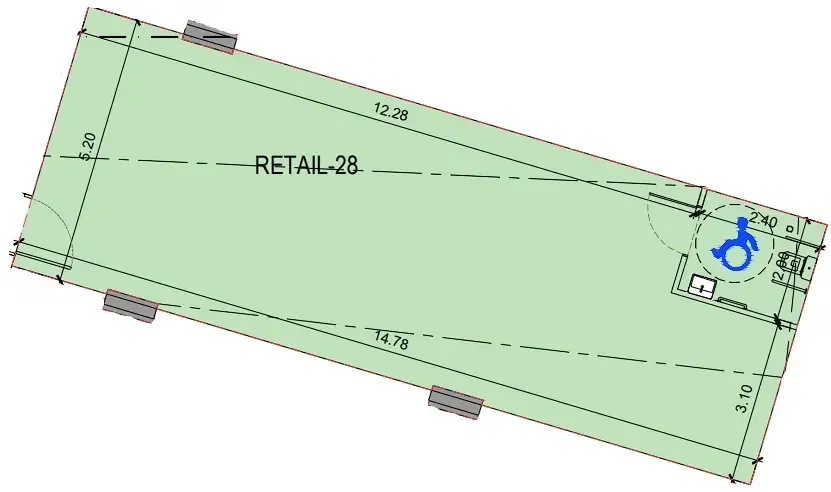  bedroom Retail floor plan at Binghatti Skyflame