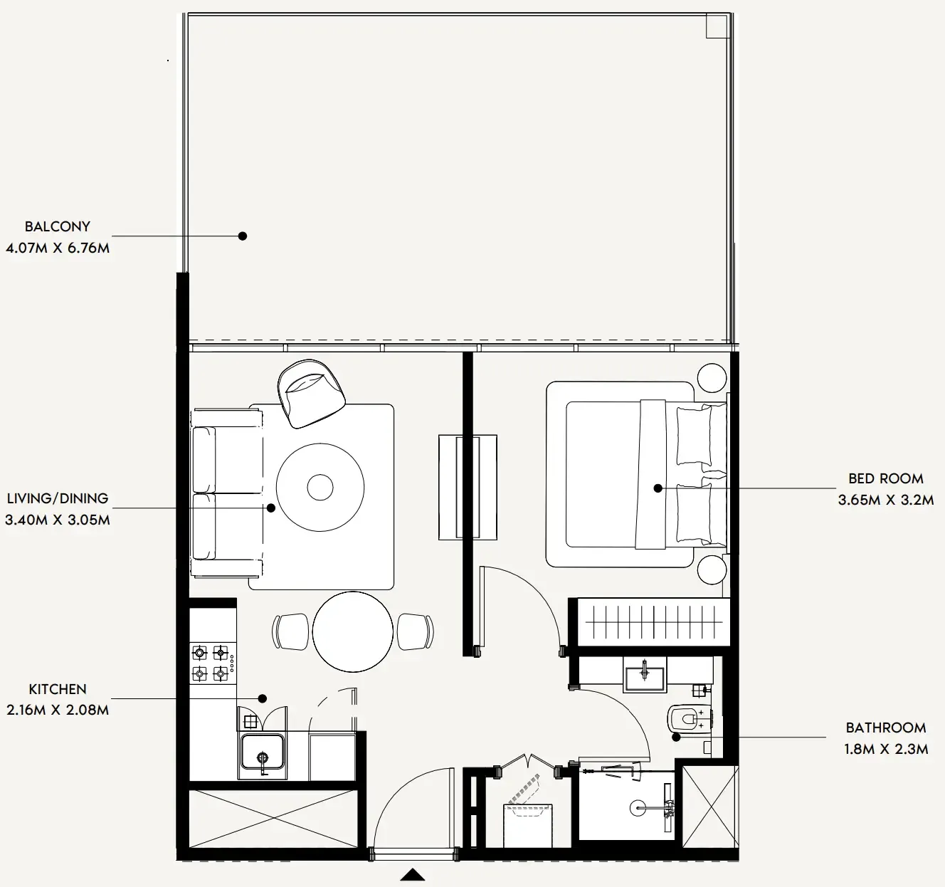1 bedroom Apartments floor plan at Creek Views 4