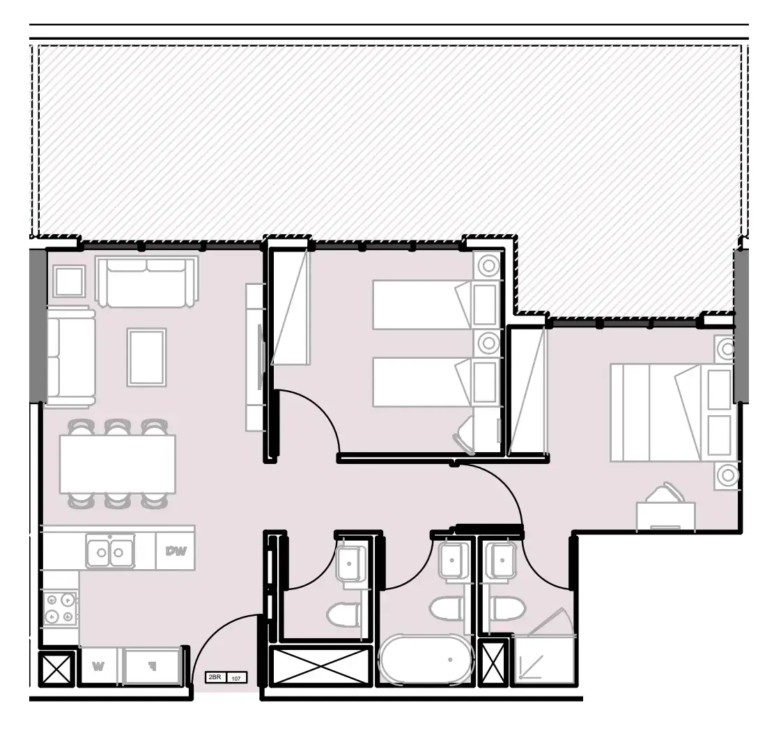 2 bedroom Apartments floor plan at Verdana III