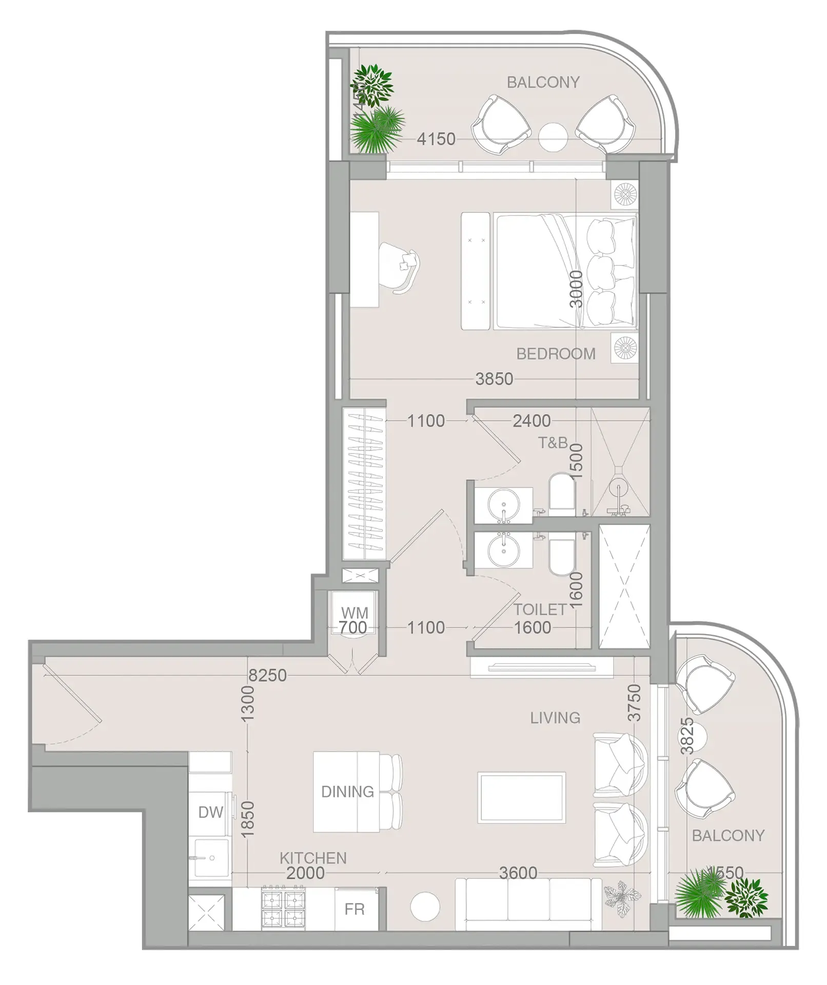 1 bedroom Apartments floor plan at ALTA V1EW