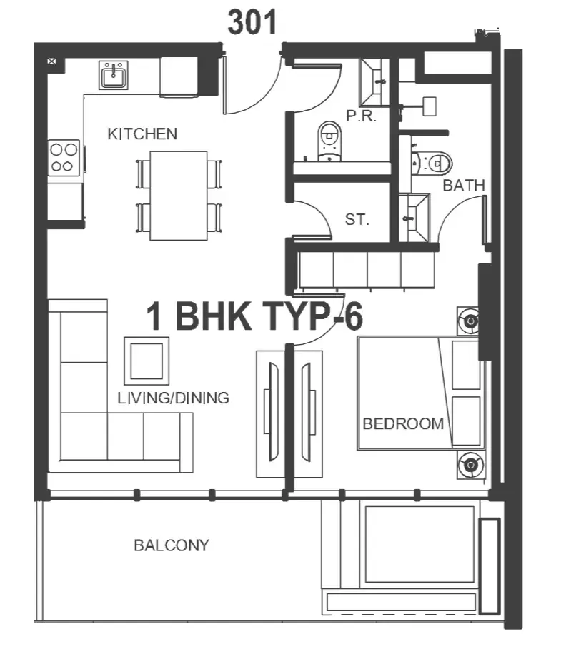 1 bedroom Apartments floor plan at Interstellar Tower