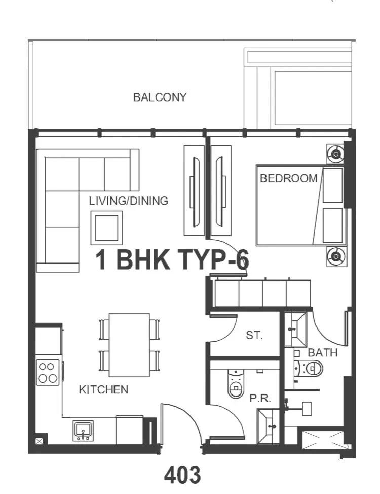 1 bedroom Apartments floor plan at Interstellar Tower