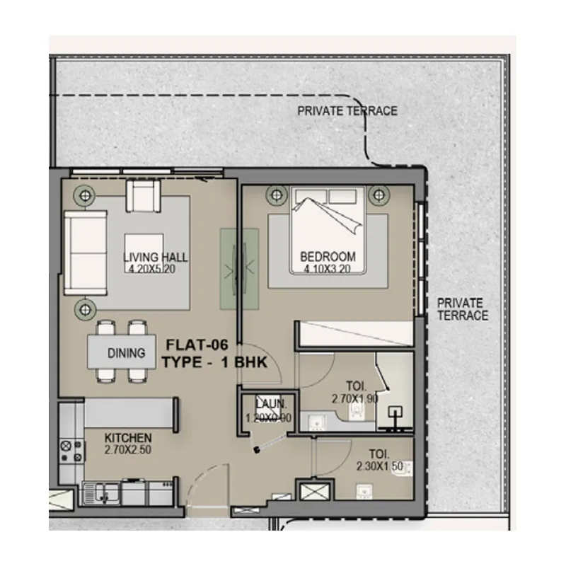 1 bedroom Apartments floor plan at Helvetia Residences