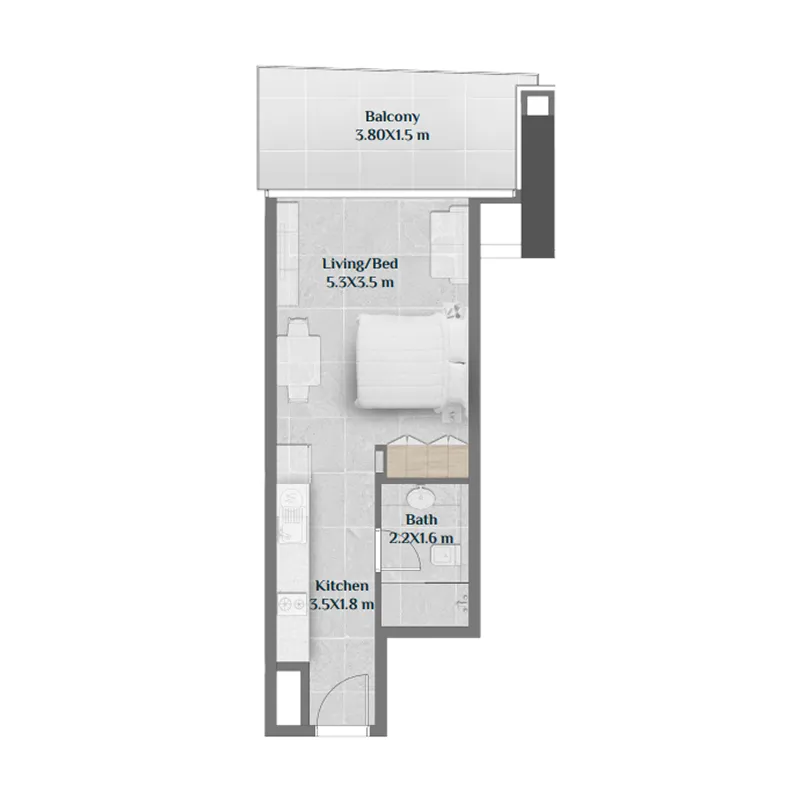 0 bedroom Apartments floor plan at Sky Hills Residence