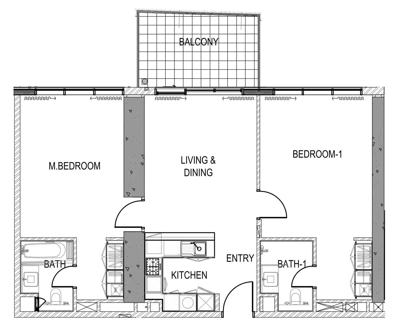 2 bedroom Apartments floor plan at Aykon City Tower