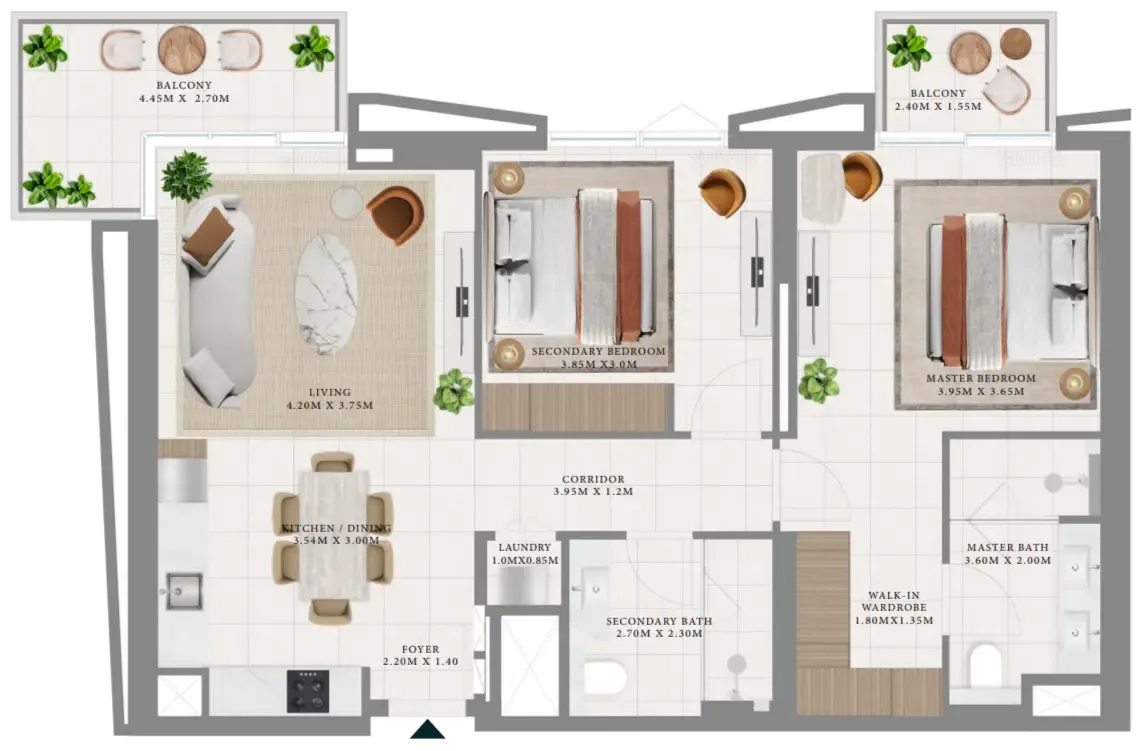2 bedroom Apartments floor plan at Hillsedge