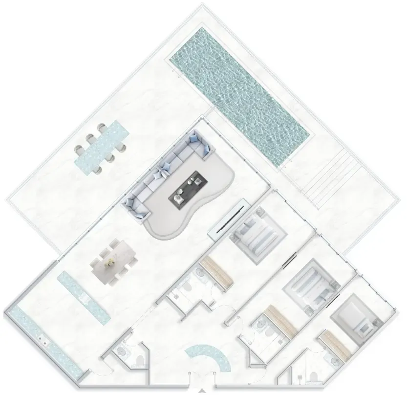 3 bedroom Apartments floor plan at Ice Beach