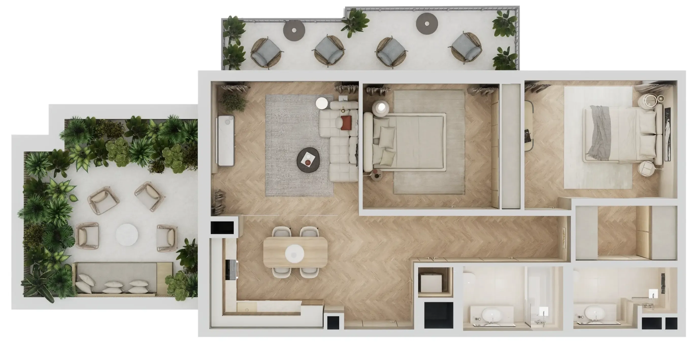2 bedroom Apartments floor plan at Arisha Terraces