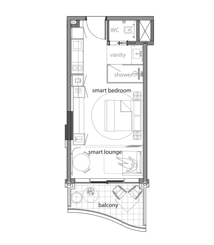 0 bedroom apartments floor plan at NH Collection Ras Al Khaimah Al Marjan Island Hotel & Apartments
