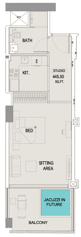 0 bedroom Apartments floor plan at Trillionaire Residences