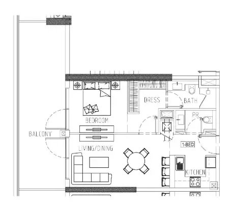 1 bedroom Apartments floor plan at Damac Riverside Views