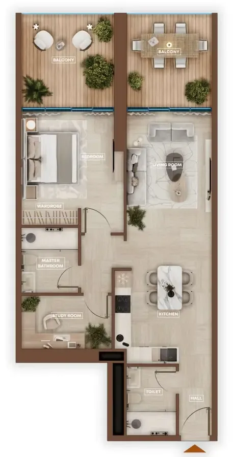 1 bedroom Apartments floor plan at Sky Hills Astra