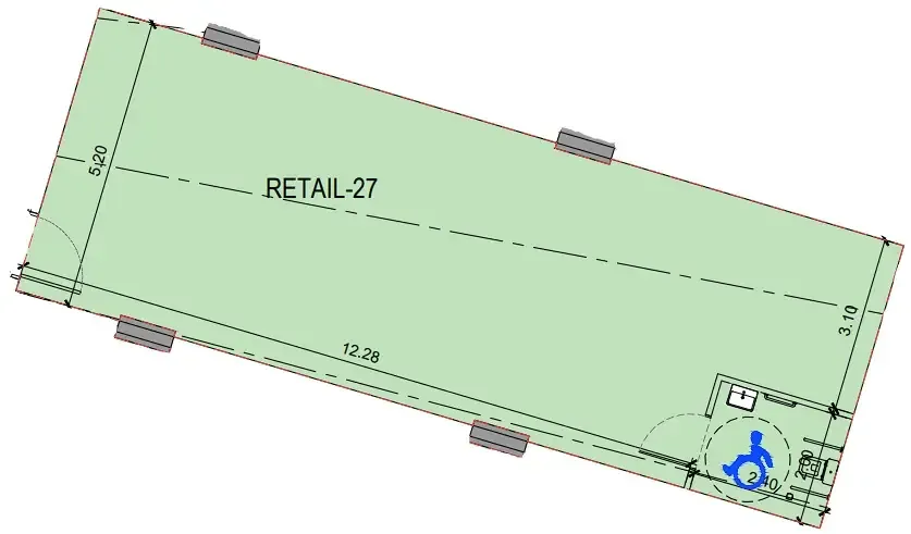  bedroom Retail floor plan at Binghatti Skyflame