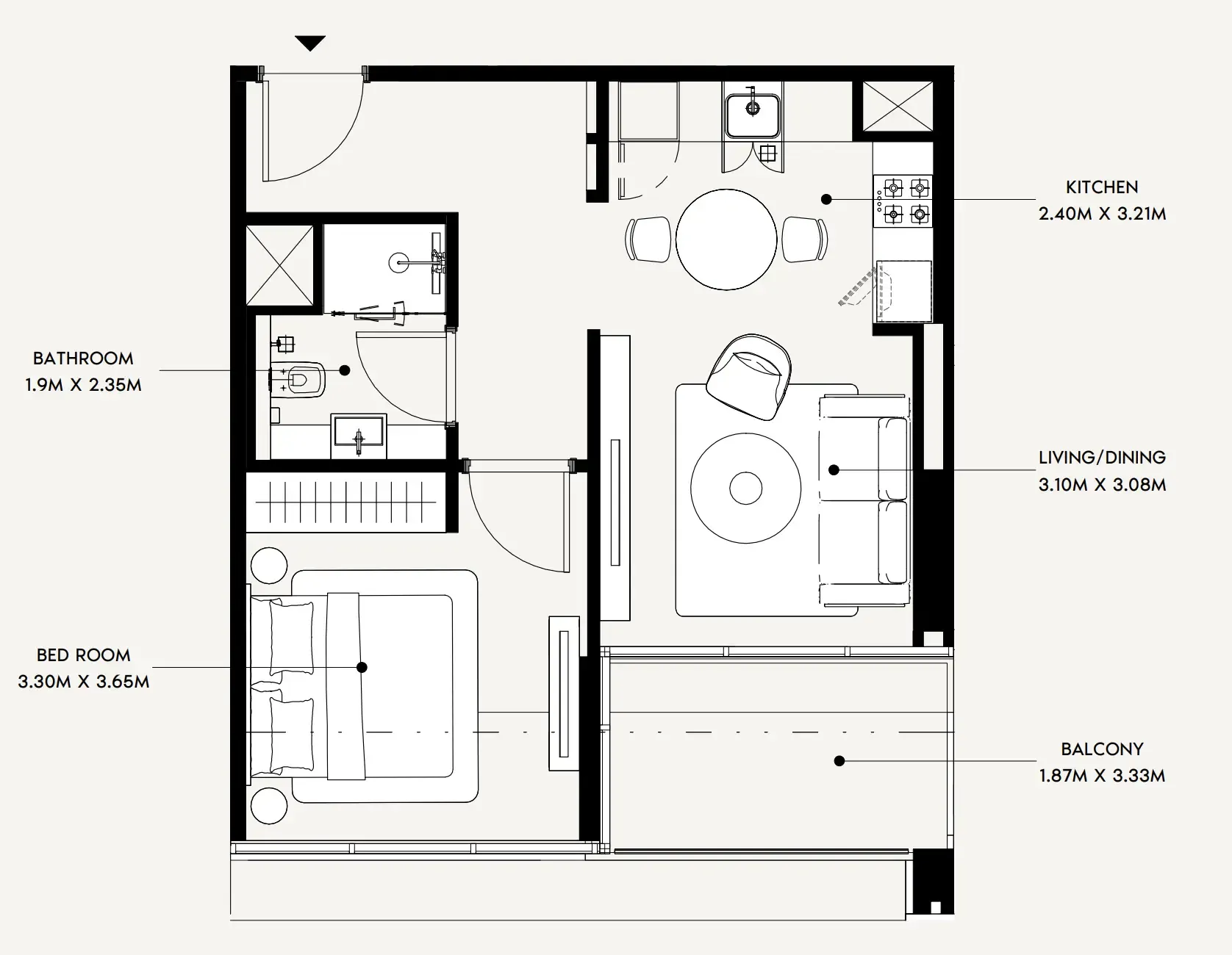 1 bedroom Apartments floor plan at Creek Views 4