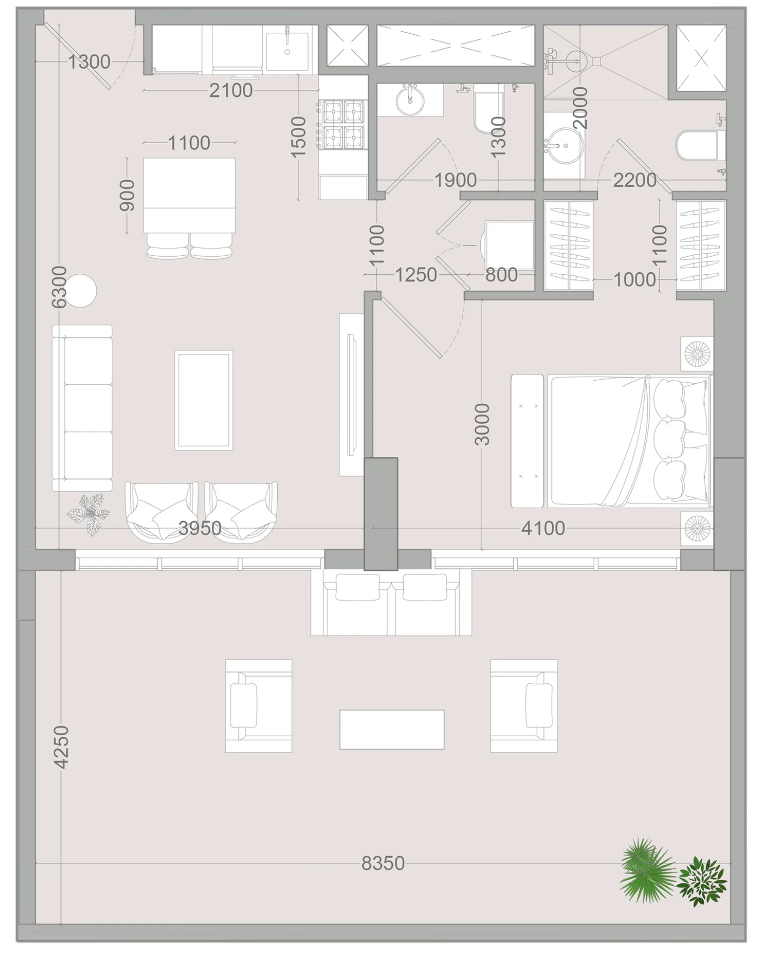 1 bedroom Apartments floor plan at ALTA V1EW