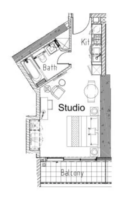 0 bedroom Apartments floor plan at Aykon City Tower