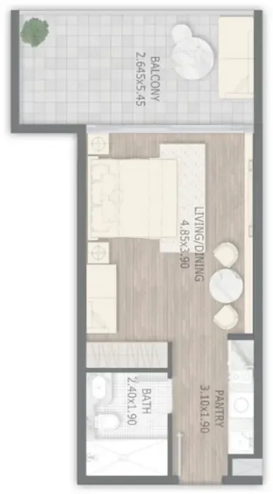0 bedroom Apartments floor plan at Stamn One