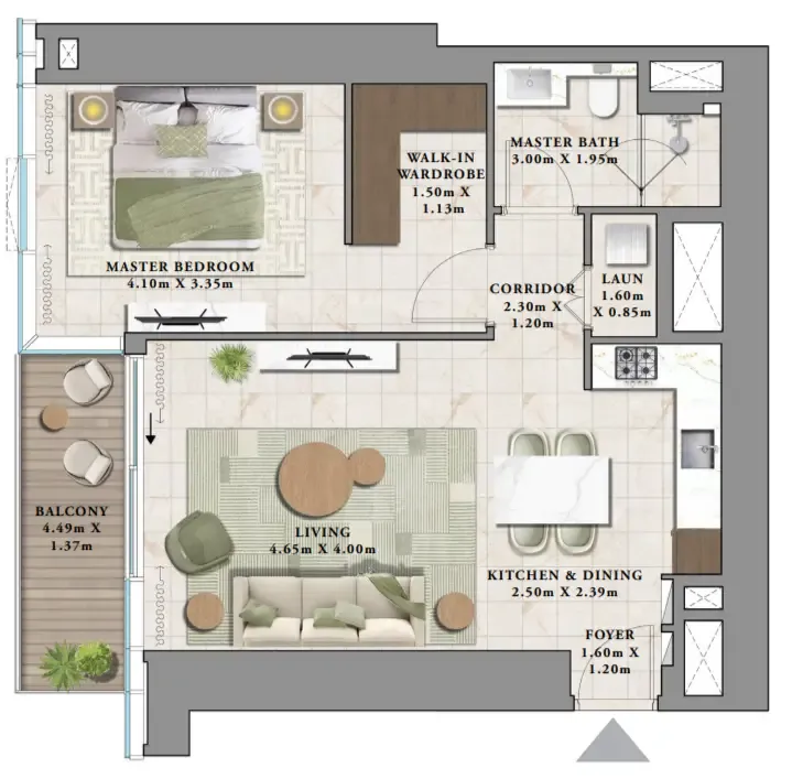1 bedroom Apartments floor plan at Avarra by Palace