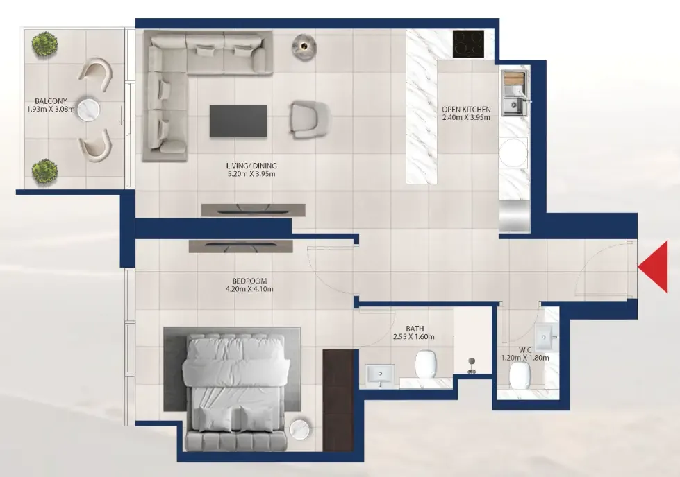 1 bedroom Apartments floor plan at Al Vista