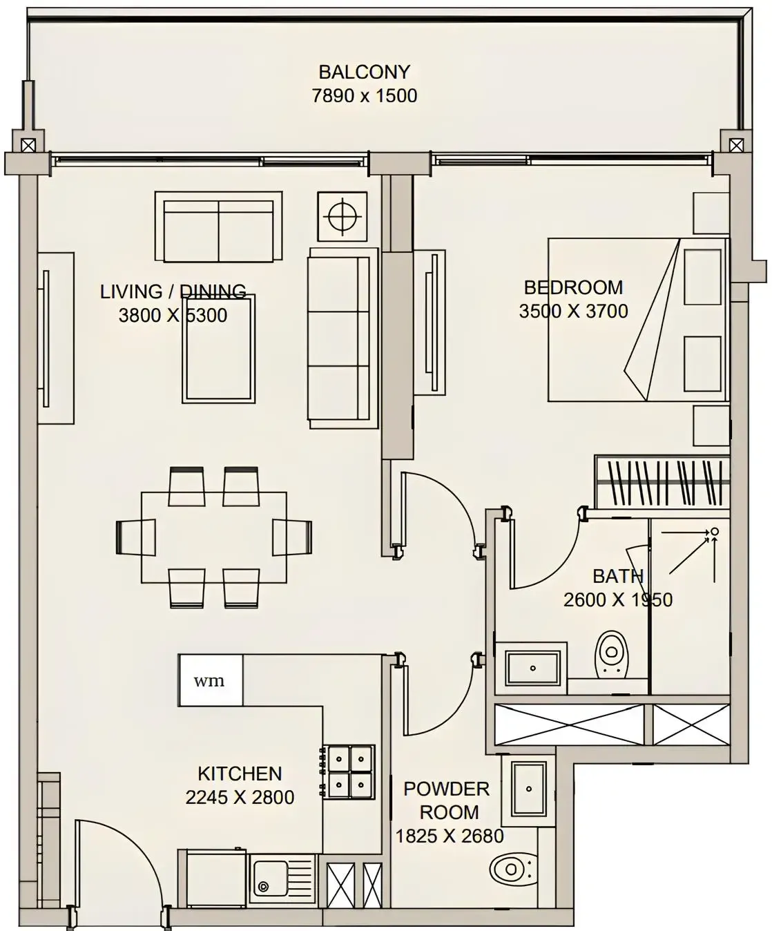 1 bedroom Apartments floor plan at Nirvana Residences 1