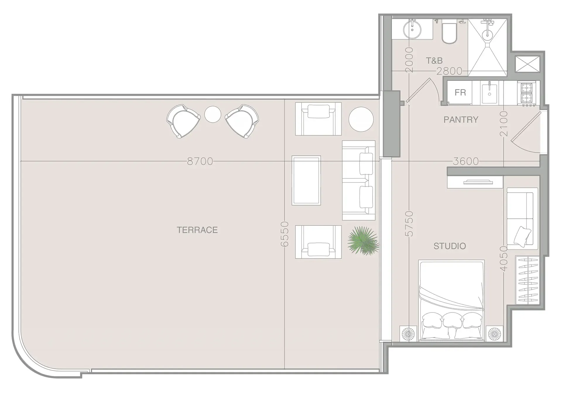 0 bedroom Apartments floor plan at ELAR1S Axis