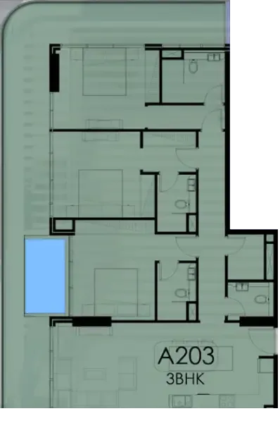 3 bedroom Apartments floor plan at Ocean Pearl 1 and 2