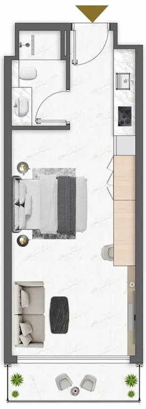 0 bedroom Apartments floor plan at Omya Residence