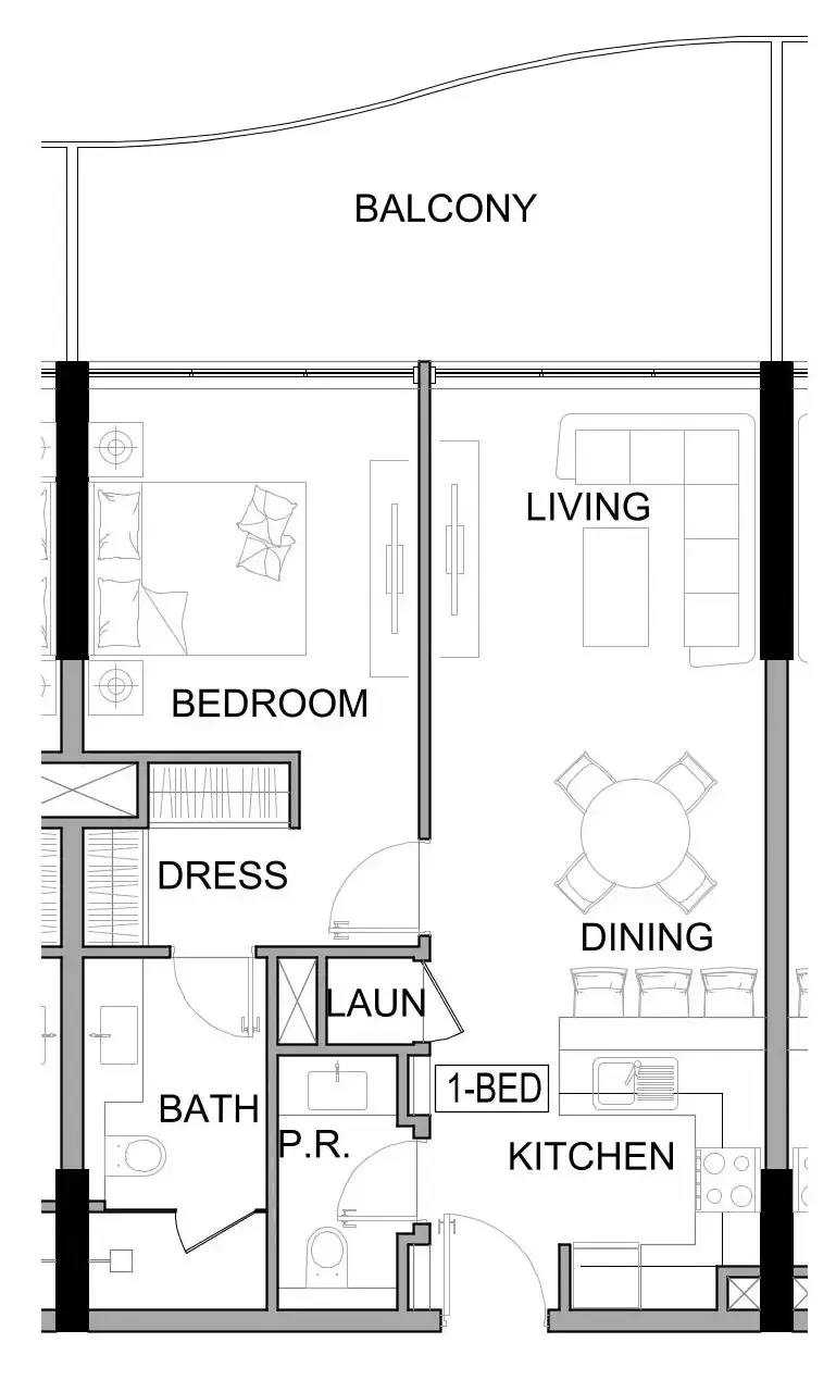 1 bedroom Apartments floor plan at Damac Lagoons Views Phase 3