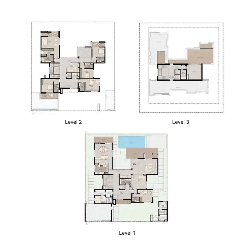 6 bedroom Villa floor plan at Athlon by Aldar