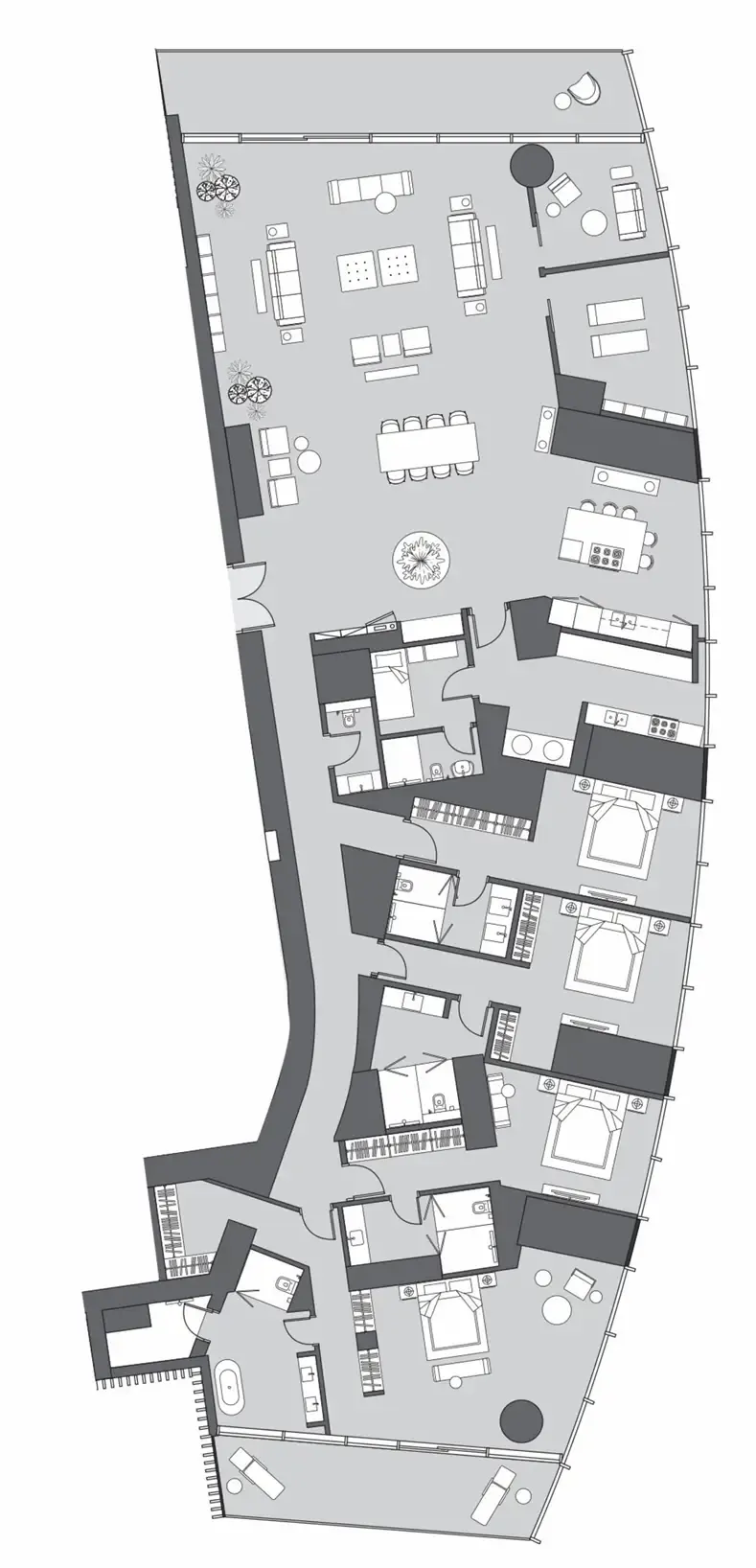 4.5 bedroom Penthouse floor plan at Six Senses Residence