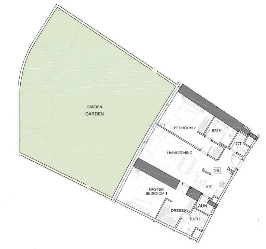 2 bedroom Apartments floor plan at Safa One de Grisogono