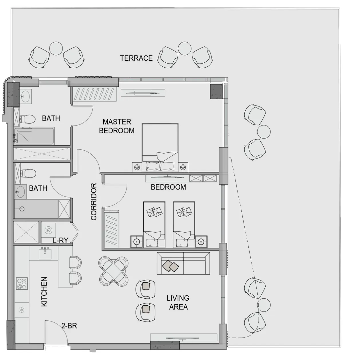 2 bedroom Apartments floor plan at Edgewater Residences 1, 2 and 3