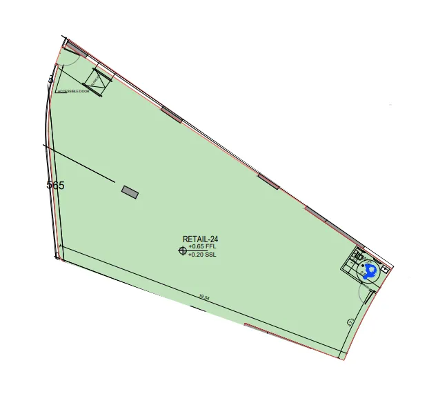  bedroom Retail floor plan at Binghatti Flare